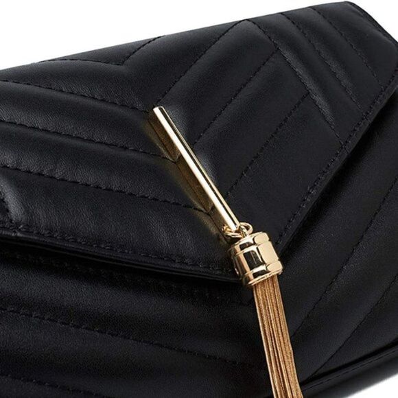 New Leather Clutch Crossbody Bag Quilted Evening Bag - Picture 2 of 7